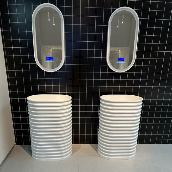 Раковина напольная Abber Stein 58 см AS2550, белый матовый - фото 4