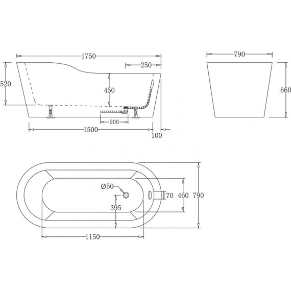 Ванна отдельностоящая BelBagno 175x80 BB65-1750 - фото, картинка 2 Ванна отдельностоящая BelBagno 175x80 BB65-1750 - фото 2