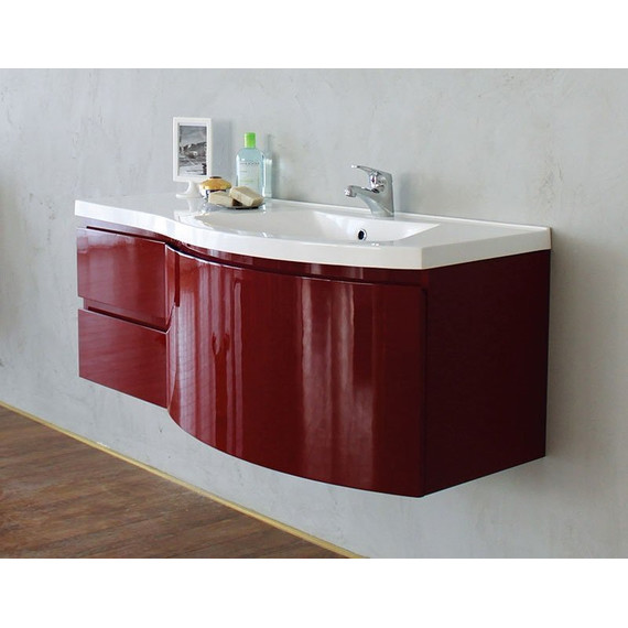 Тумба подвесная с раковиной-столешницей BelBagno PROSPERO-1200-3C-SO-RB-RIGHT 120 см R, красный - фото 5