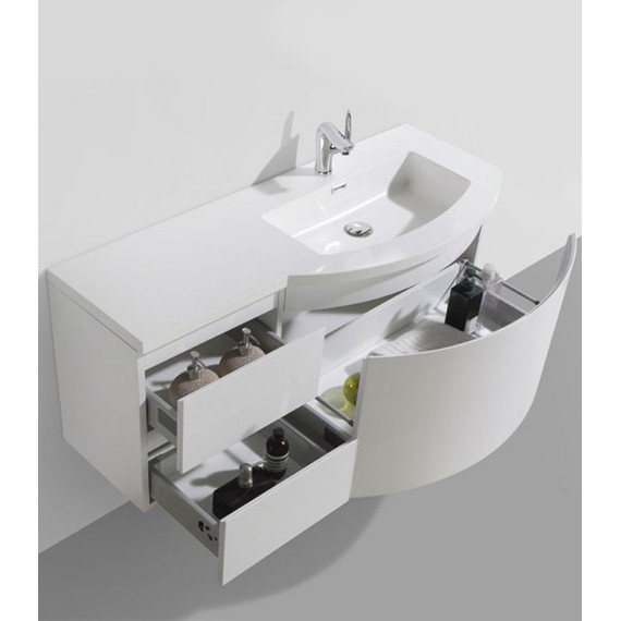 Тумба подвесная с раковиной-столешницей BelBagno PROSPERO-1200-3C-SO-RB-RIGHT 120 см R, красный - фото 4