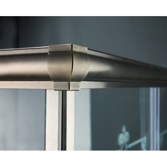 Душевое ограждение Cezares 100х100 см GIUBILEO-A-2-100-SCORREVOLE-CP-Br, бронза/прозрачное/узор - фото 3