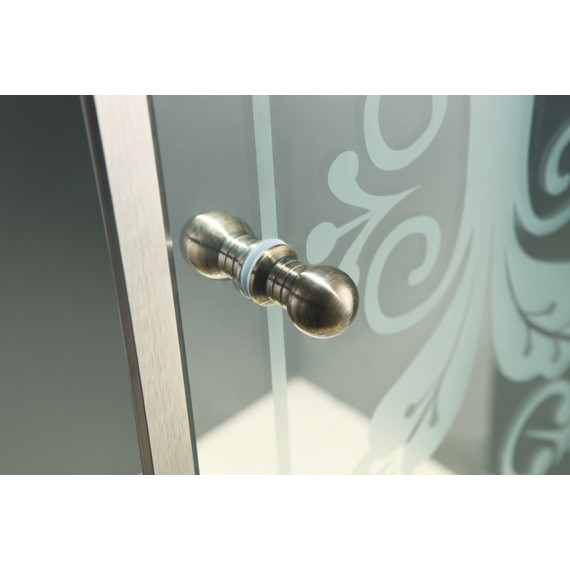 Душевое ограждение Cezares 100х100 см GIUBILEO-A-2-100-SCORREVOLE-CP-Br, бронза/прозрачное/узор - фото 4