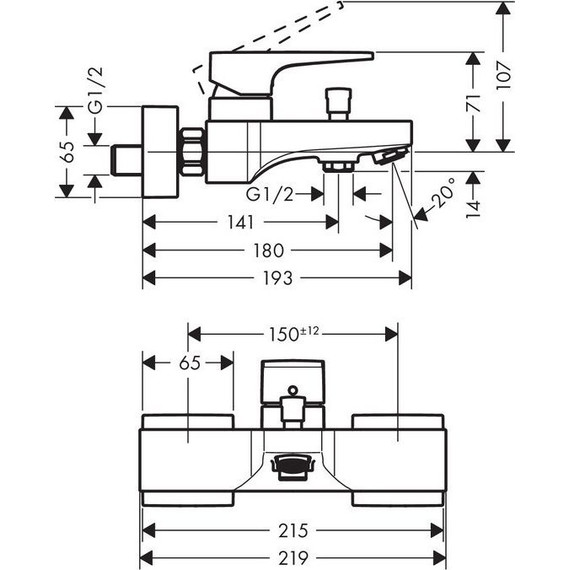 Смеситель для ванны Hansgrohe Metropol 32540000 - фото, картинка 2 Смеситель для ванны Hansgrohe Metropol 32540000 - фото 2