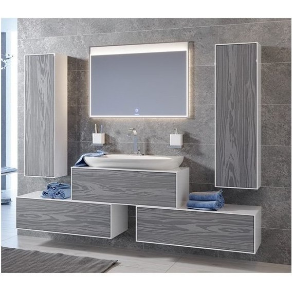 Тумба дополнительная Aqwella Genesis Н10/MG 100 см GEN0310MG, белый/серый - фото 5