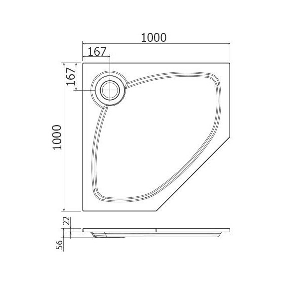 Мраморный поддон Cezares TRAY-S-P-100-56-W 100х100 см - фото 3