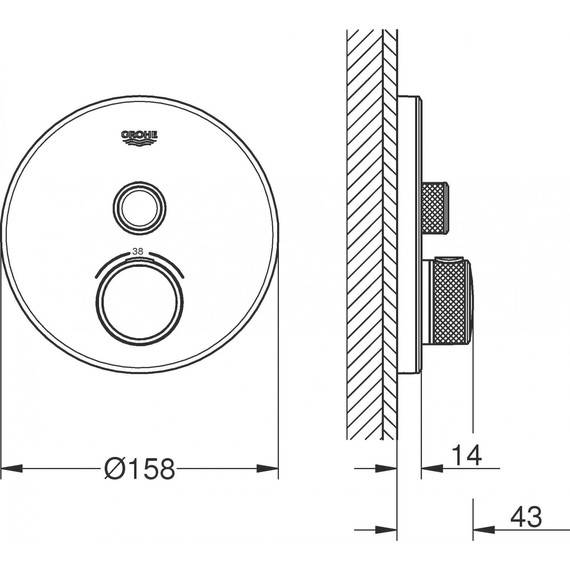 Смеситель для душа с термостатом Grohe Grohtherm SmartControl 29150LS0, белая луна - фото 2