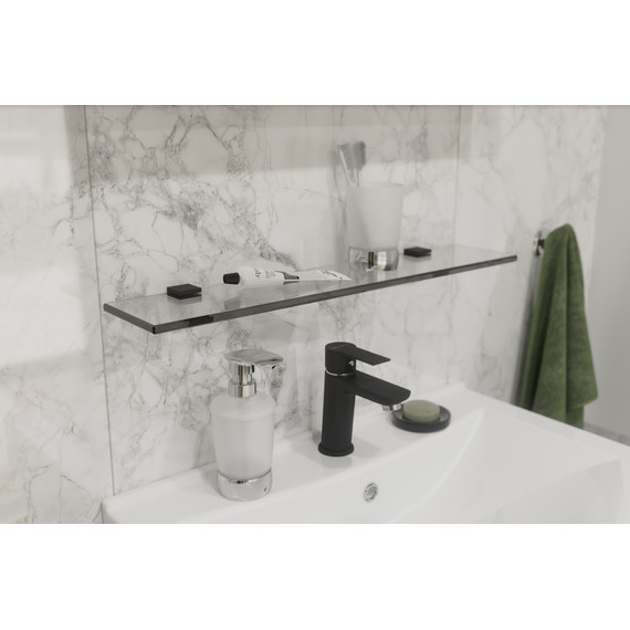 Стеклянная полка Stworki Glass 60 см 3GW262TTKK000, чёрный - фото 6