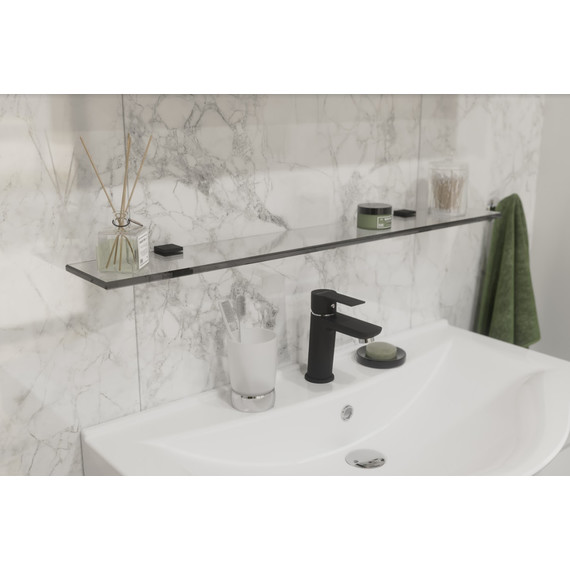 Стеклянная полка Stworki Glass 80 см 3GW264TTKK000, чёрный - фото 6