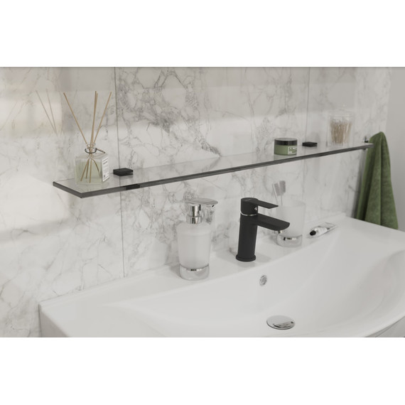 Стеклянная полка Stworki Glass 90 см 3GW265TTKK000, чёрный - фото 6