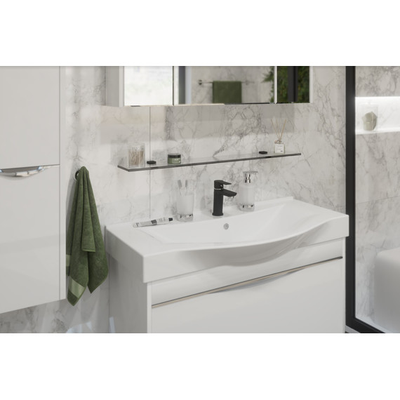 Стеклянная полка Stworki Glass 90 см 3GW265TTKK000, чёрный - фото 5