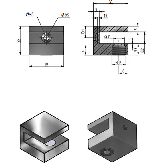 Стеклянная полка Stworki Glass 70 см 3GW258TTKK000 - фото 3