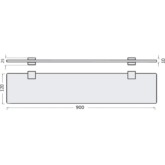 Стеклянная полка Stworki Glass 90 см 3GW260TTKK000 - фото 2