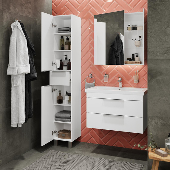 Пенал напольный Stworki Копенгаген С12356, белый - фото 4