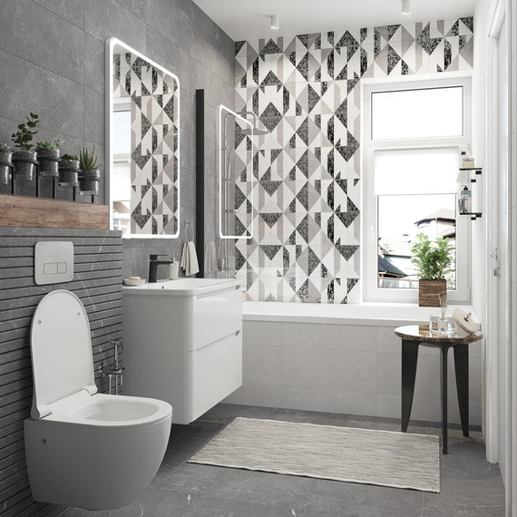 Шторка для ванны Stworki Стокгольм 60x150 см 3GW250TTKK000 (стекло 8 мм) чёрный/прозрачное - фото 5