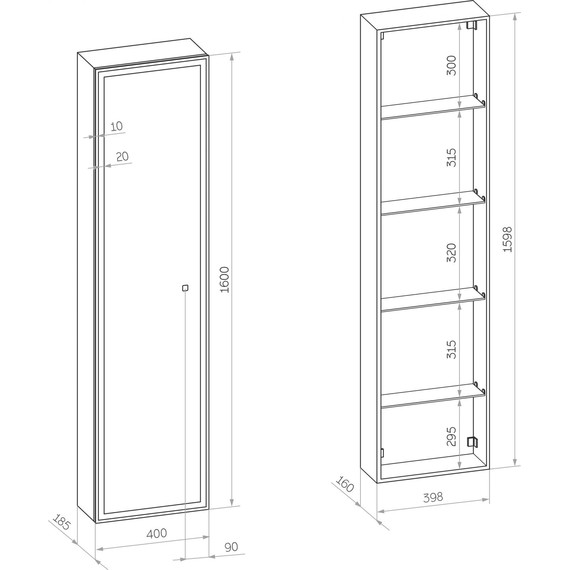 Пенал подвесной Stworki Кронборг МВК077, чёрный - фото 2