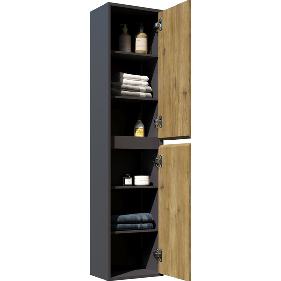 Пенал подвесной Stworki Кронборг 1A262303KB5A0, серый/тёмное дерево - фото 6