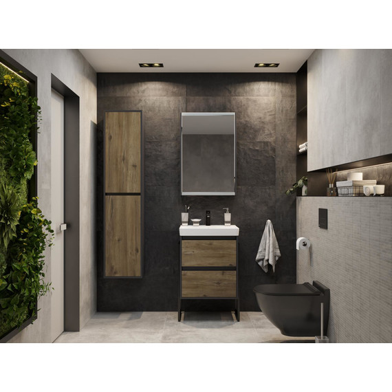 Зеркало-шкаф Stworki Кронборг 55 см 1A261802KB820, чёрный/серый - фото 3