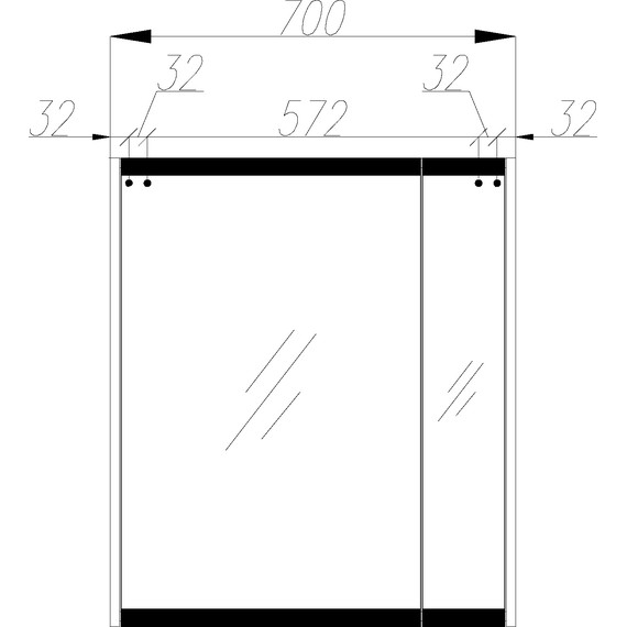 Зеркало-шкаф Stworki Кронборг 70 см 1A262002KB820, чёрный/серый - фото 2