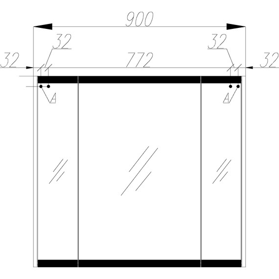 Зеркало-шкаф Stworki Кронборг 90 см 1A262202KB820, чёрный/серый - фото 2