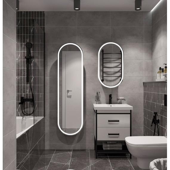 Зеркало-шкаф Stworki Мальмё 45 см МВК073, чёрный - фото 6