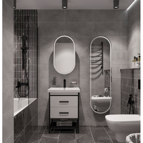 Зеркало-шкаф Stworki Мальмё 45 см МВК073, чёрный - фото 7