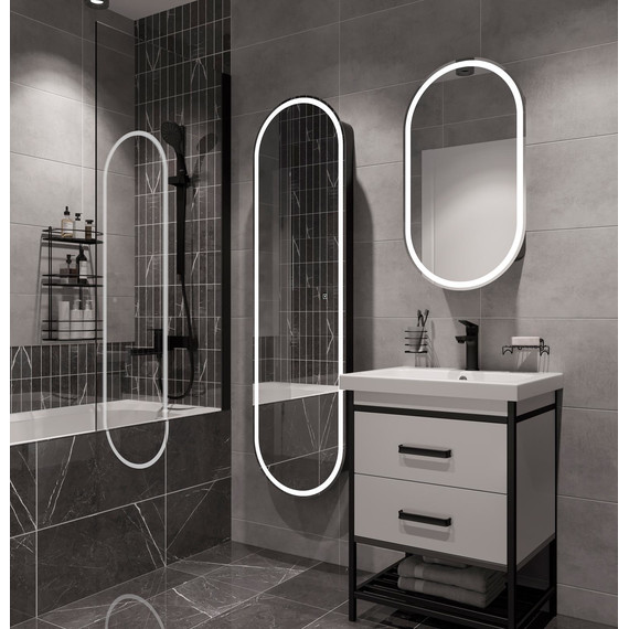 Зеркало-шкаф Stworki Мальмё 45 см МВК073, чёрный - фото 20