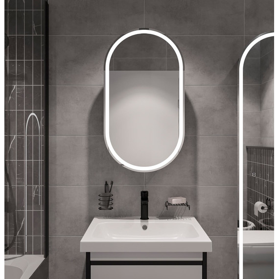 Зеркало-шкаф Stworki Мальмё 45 см МВК073, чёрный - фото 21