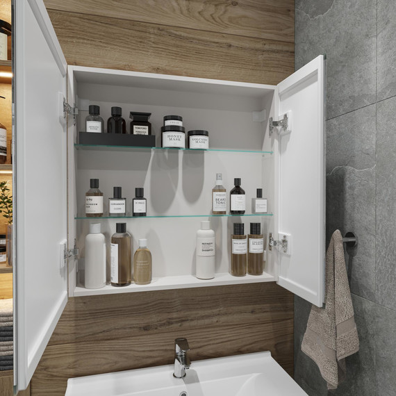 Зеркало-шкаф Stworki Стокгольм 80 см МВК082, белый - фото 14