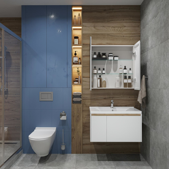 Зеркало-шкаф Stworki Стокгольм 80 см МВК082, белый - фото 15