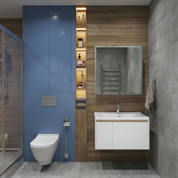 Зеркало-шкаф Stworki Стокгольм 80 см МВК082, белый - фото 4