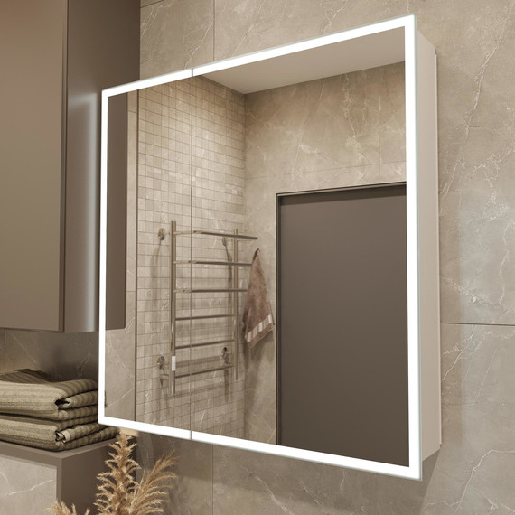 Зеркало-шкаф Stworki Стокгольм 80 см МВК082, белый - фото 7