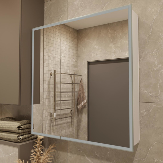 Зеркало-шкаф Stworki Стокгольм 80 см МВК082, белый - фото 8