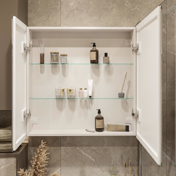 Зеркало-шкаф Stworki Стокгольм 80 см МВК082, белый - фото 11