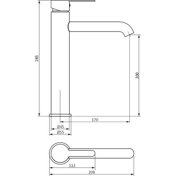 Смеситель для раковины высокий Stworki Стокгольм HFSG02230, чёрный - фото 2