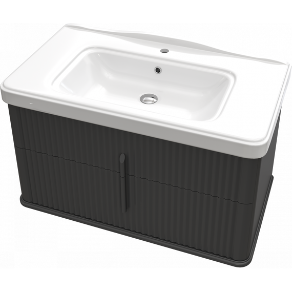 Тумба подвесная с раковиной Stworki Молде 95 см 579360, серый - фото 16