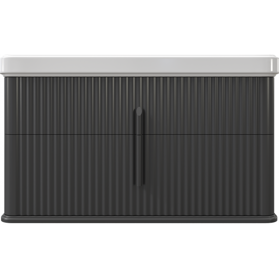 Тумба подвесная с раковиной Stworki Молде 95 см 579360, серый - фото 13