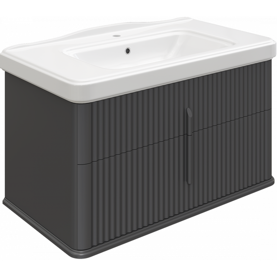 Тумба подвесная с раковиной Stworki Молде 95 см 579360, серый - фото 15