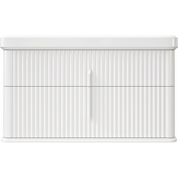 Тумба подвесная с раковиной Stworki Молде 95 см 579358, белый - фото 17