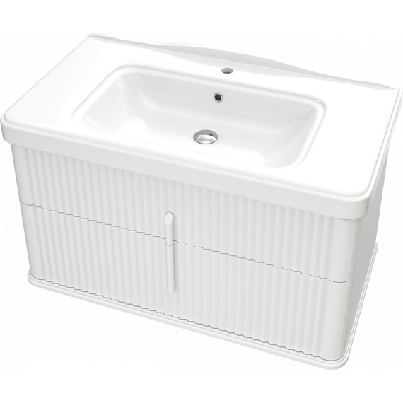 Тумба подвесная с раковиной Stworki Молде 95 см 579358, белый - фото 18