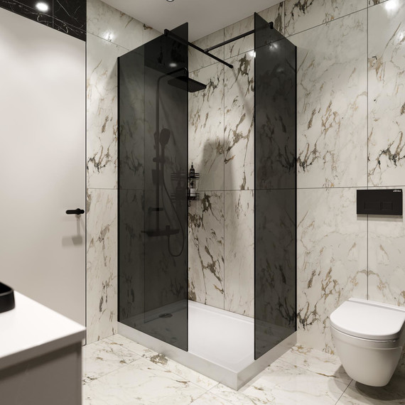 Душевая перегородка Stworki Берген 60 cм MV-BE-60-BL-T (стекло 8 мм) чёрный/тонированное - фото 7