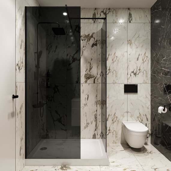 Душевая перегородка Stworki Берген 60 cм MV-BE-60-BL-T (стекло 8 мм) чёрный/тонированное - фото 8