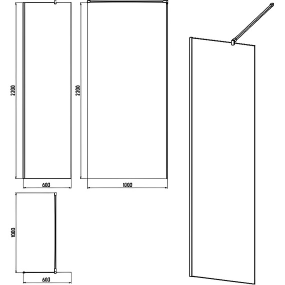 Душевая перегородка Stworki Берген 60 cм MV-BE-60-BL (стекло 8 мм) чёрный/прозрачное - фото 2