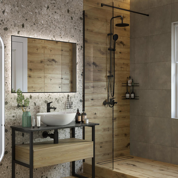 Душевая перегородка Stworki Берген 60 cм MV-BE-60-BL (стекло 8 мм) чёрный/прозрачное - фото 5