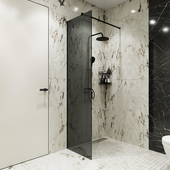 Душевая перегородка Stworki Берген 60 cм MV-BE-60-BL-T (стекло 8 мм) чёрный/тонированное - фото 5