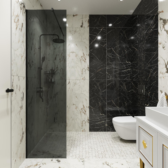 Душевая перегородка Stworki Берген 60 cм MV-BE-60-BL-T (стекло 8 мм) чёрный/тонированное - фото 6