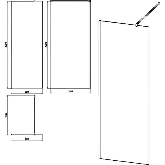 Душевая перегородка Stworki Берген 80 cм MV-BE-80-BL (стекло 8 мм) чёрный/прозрачное - фото 2
