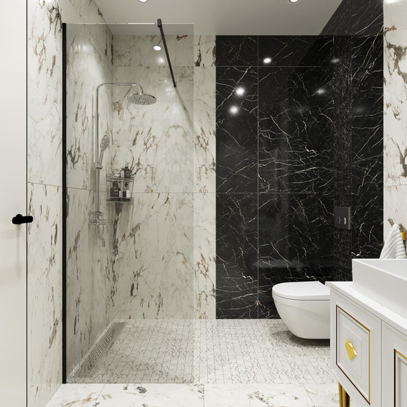 Душевая перегородка Stworki Берген 80 cм MV-BE-80-BL (стекло 8 мм) чёрный/прозрачное - фото 6