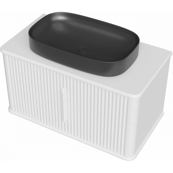 Тумба подвесная с раковиной и столешницей Stworki Молде 95 см 591340, белый - фото 10