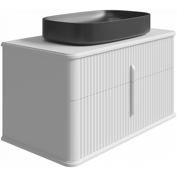 Тумба подвесная с раковиной и столешницей Stworki Молде 95 см 591340, белый - фото 11