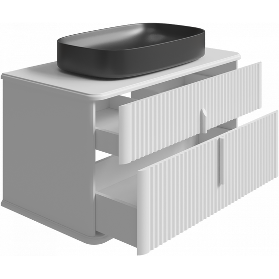 Тумба подвесная с раковиной и столешницей Stworki Молде 95 см 591340, белый - фото 12